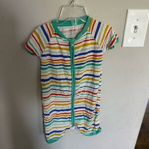 Little sleepies 18-24mo striped zip up pajamas bamboo